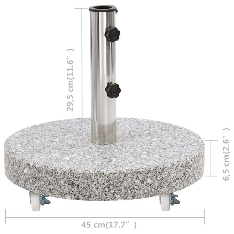 Parasolvoet rond 30 kg graniet grijs 7