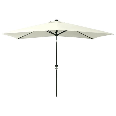 Parasol met LED&apos;s en stalen paal 2x3 m zandkleurig 3