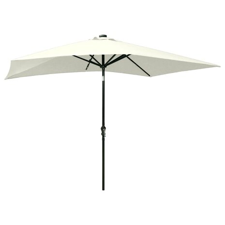 Parasol met LED&apos;s en stalen paal 2x3 m zandkleurig 4