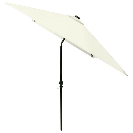 Parasol met LED&apos;s en stalen paal 2x3 m zandkleurig 5