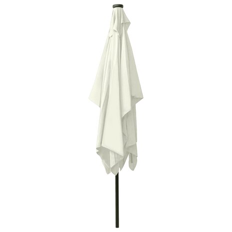 Parasol met LED&apos;s en stalen paal 2x3 m zandkleurig 6
