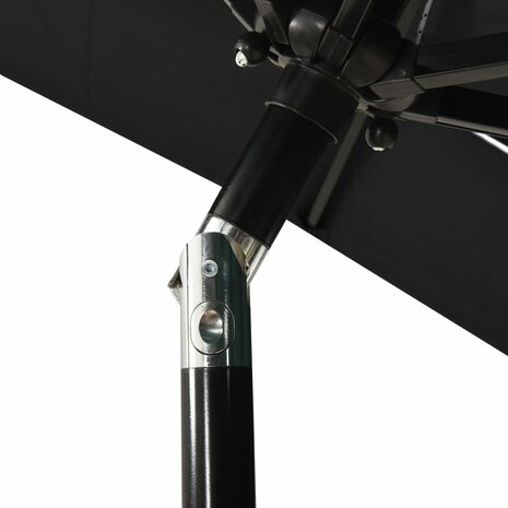 Parasol 3-laags met aluminium paal 2x2 m zwart 5