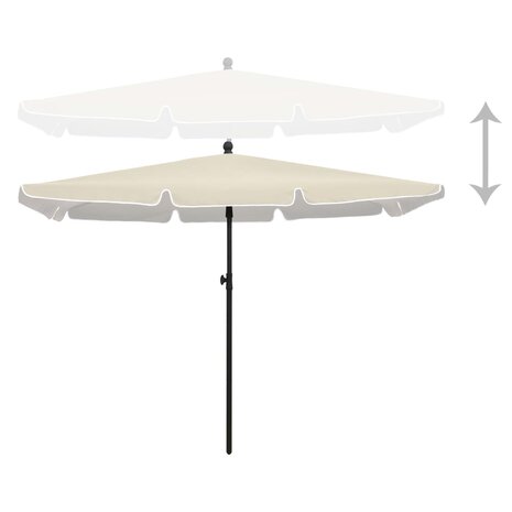 Parasol met paal 210x140 cm zandkleurig 3