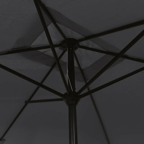 Parasol met metalen paal 300x200 cm zwart 5
