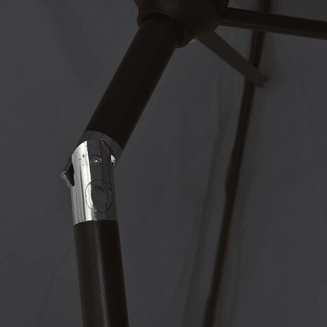Parasol met metalen paal 300x200 cm zwart 6
