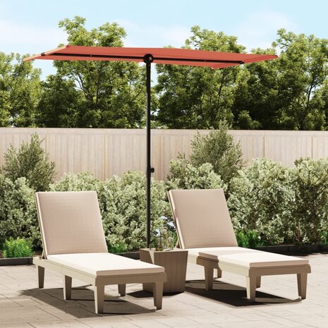 Parasol met aluminium paal 180x110 cm terracottakleurig 1