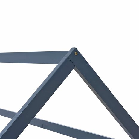 Kinderbedframe massief grenenhout grijs 90x200 cm 5