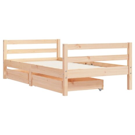 Kinderbedframe met lades 80x160 cm massief grenenhout 3