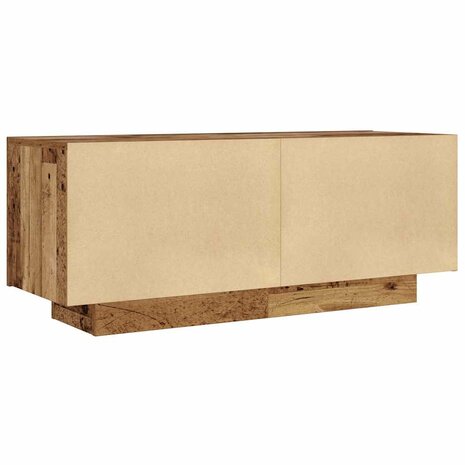 Nachtkastje 100x35x40 cm bewerkt hout oud houtkleurig 6