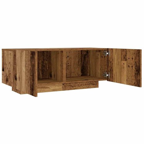 Nachtkastje 100x35x40 cm bewerkt hout oud houtkleurig 7