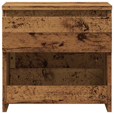 Nachtkastje 40x30x39 cm bewerkt hout oud houtkleurig 4