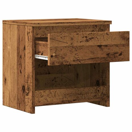 Nachtkastje 40x30x39 cm bewerkt hout oud houtkleurig 7