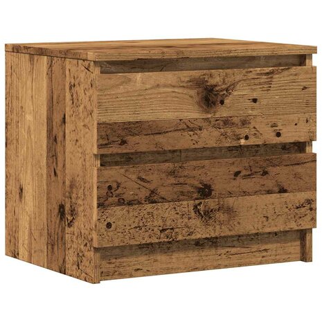 Nachtkastje 50x40x43.5 cm bewerkt hout oud houtkleurig 2