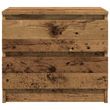 Nachtkastje 50x40x43.5 cm bewerkt hout oud houtkleurig 4