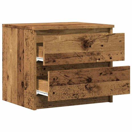 Nachtkastje 50x40x43.5 cm bewerkt hout oud houtkleurig 5