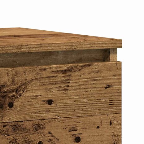 Nachtkastje 50x40x43.5 cm bewerkt hout oud houtkleurig 8