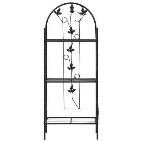 Plantenrek 3-laags 52x28x128 cm ijzer zwart 2