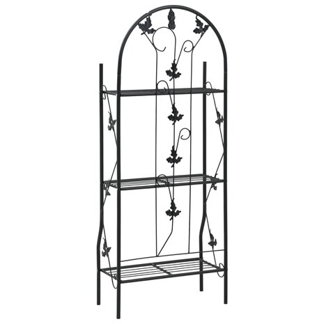 Plantenrek 3-laags 52x28x128 cm ijzer zwart 4