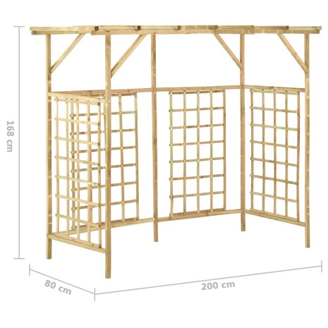 Pergola voor 3 containers geïmpregneerd grenenhout 7