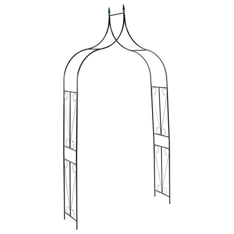Tuinboog 120x38x258 cm ijzer donkergroen  1
