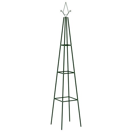 Plantenklimrekken 2 st 35x35x195 cm ijzer donkergroen  1