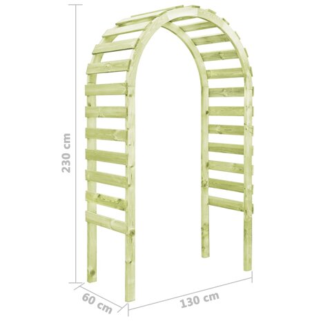 Pergola 130x60x230 cm geïmpregneerd grenenhout 5
