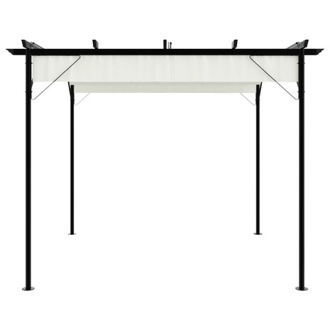 Pergola met uitschuifbaar dak 3x3 m staal crémewit 3