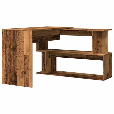 Hoekbureau 200,5x50x76 cm bewerkt hout oud houtkleurig 2