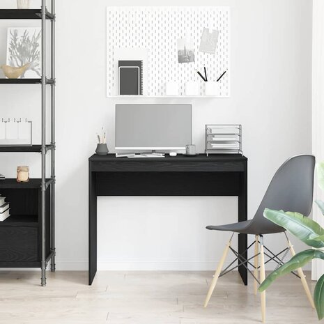 Bureau 90x40x72 cm spaanplaat zwart eikenkleurig 3