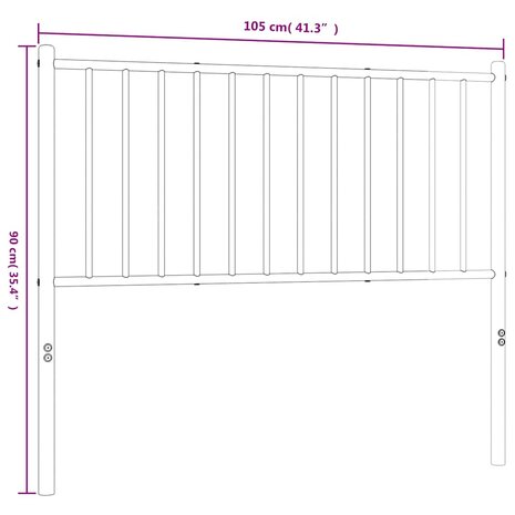 Hoofdbord metaal zwart 100 cm 8