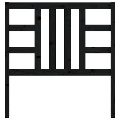 Hoofdbord 81x4x100 cm massief grenenhout zwart 4