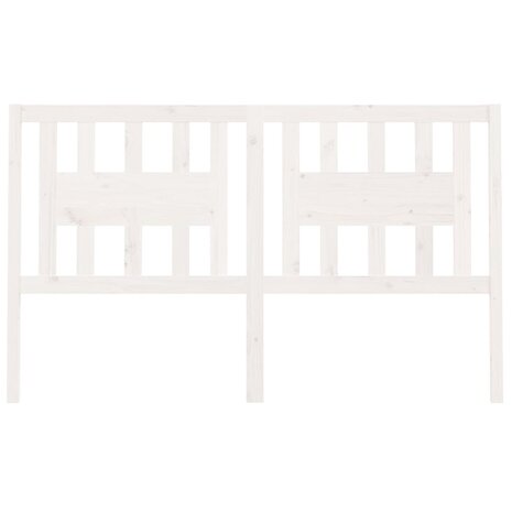 Hoofdbord 146x4x100 cm massief grenenhout wit 3