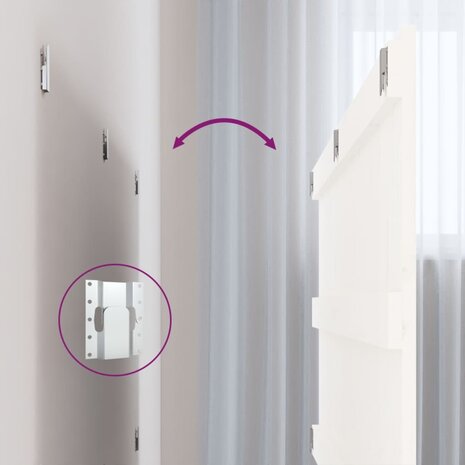 Wandhoofdbord 204x3x90 cm massief grenenhout wit 6