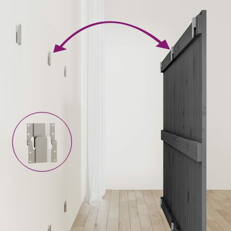 Wandhoofdbord 159,5x3x90 cm massief grenenhout grijs 6