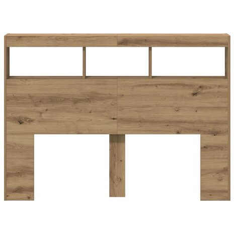 Hoofdbordkast met LED artisan 140x17x102 cm eikenkleurig 7