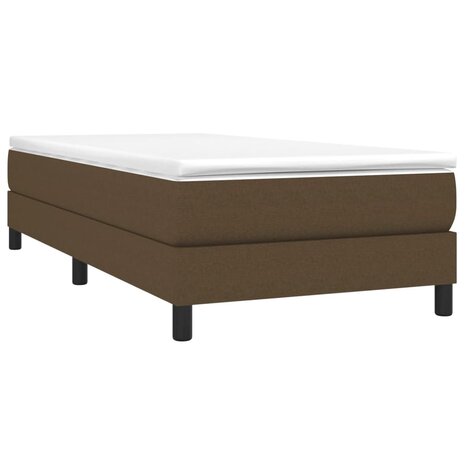 Bedframe zonder matras 100x200 cm stof donkerbruin 3