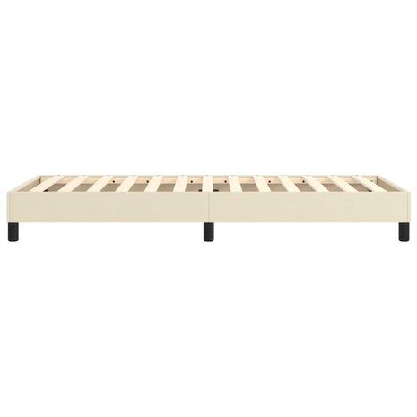 Bedframe kunstleer crèmekleurig 100x200 cm 6