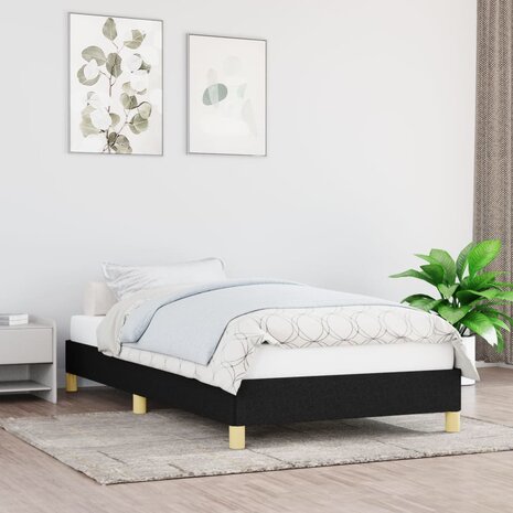 Bedframe zonder matras 90x200 cm stof zwart 1
