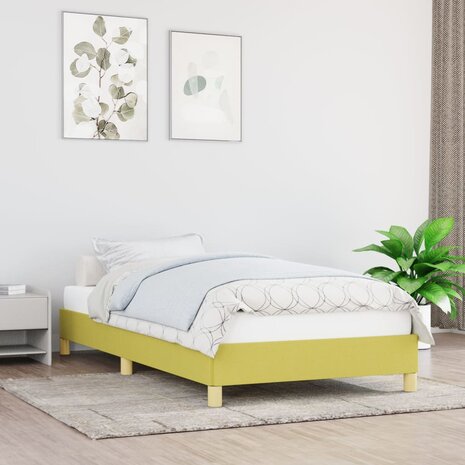 Bedframe stof groen 90x200 cm 1