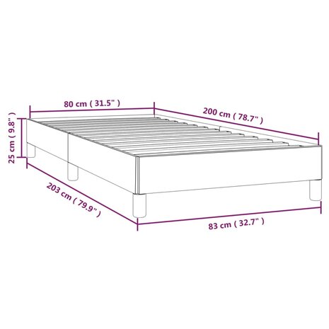 Bedframe kunstleer crèmekleurig 80x200 cm 9