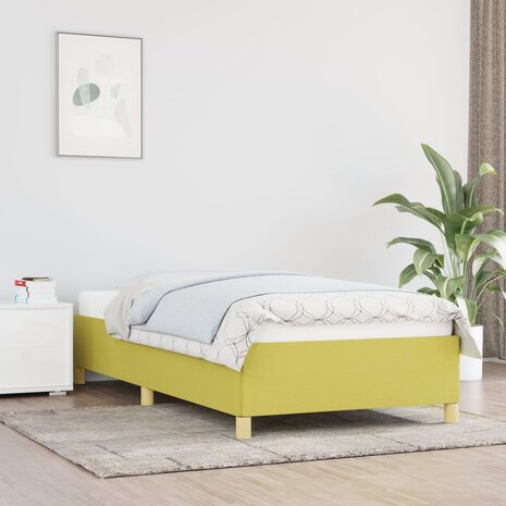 Bedframe zonder matras 100x200 cm stof groen 1