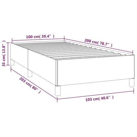 Bedframe zonder matras 100x200 cm stof groen 9