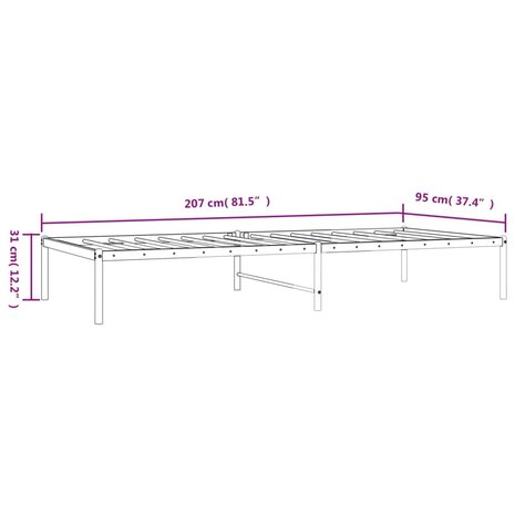 Bedframe metaal wit 90x200 cm 7