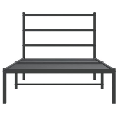 Bedframe met hoofdbord metaal zwart 100x190 cm 5