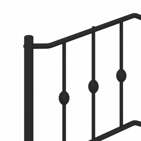 Bedframe met hoofdbord metaal zwart 90x200 cm 8