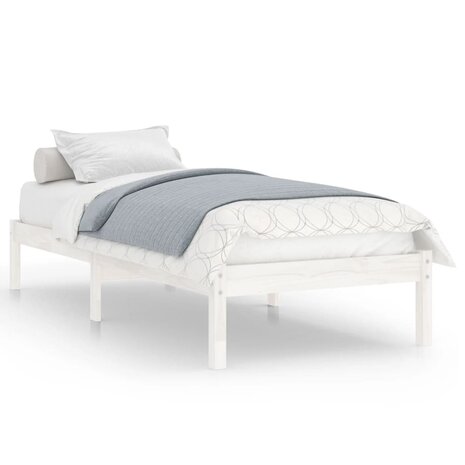 Bedframe massief hout wit 90x190 cm 2