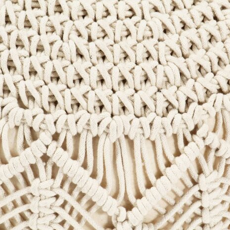 Poef macramé handgemaakt 45x30 cm katoen 3