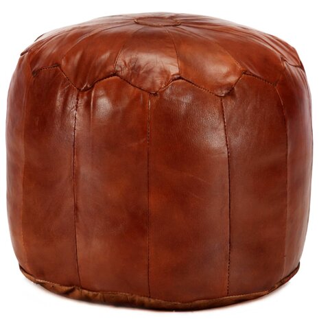 Poef 40x35 cm echt geitenleer tan 1