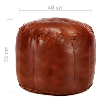 Poef 40x35 cm echt geitenleer tan 4