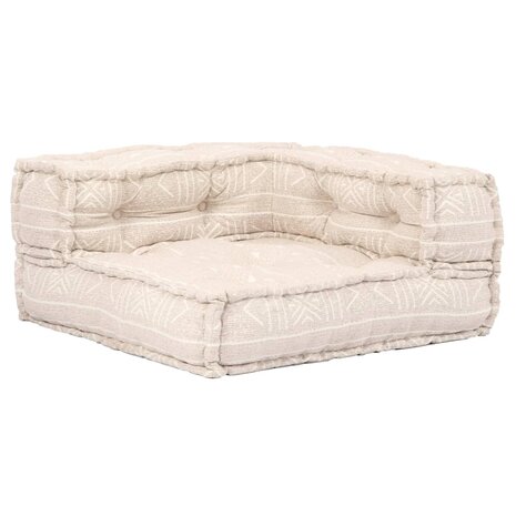 Poef tweezits modulair stof beige 5